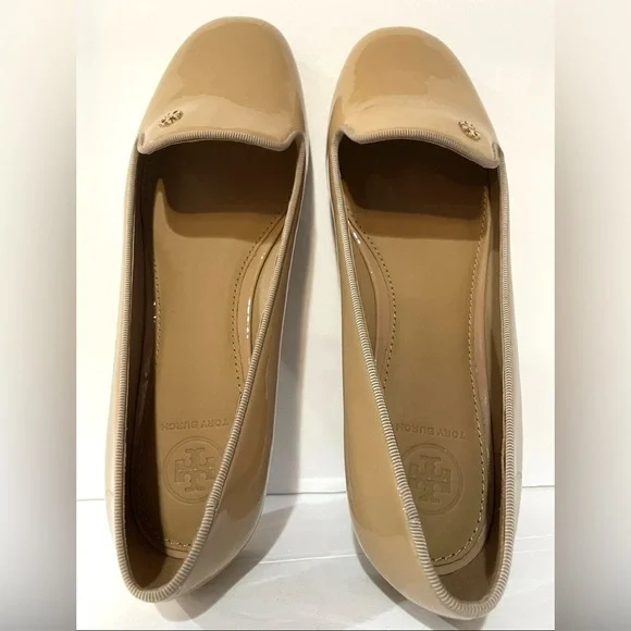 Tory Burch Women's Beige Patent Loafers - Picture 7 of 10